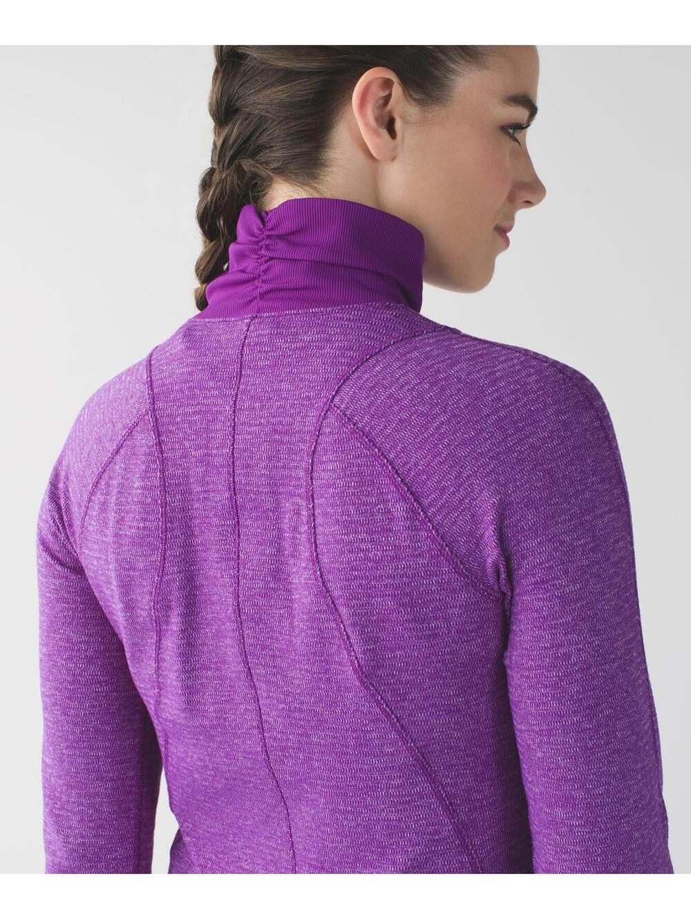 Lululemon Runderful 1/2 Zip Mini Check Pique Tender Violet Heathered Size 4 - Picture 8 of 8
